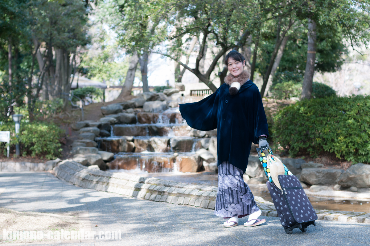 ポリ 半幅帯 袷