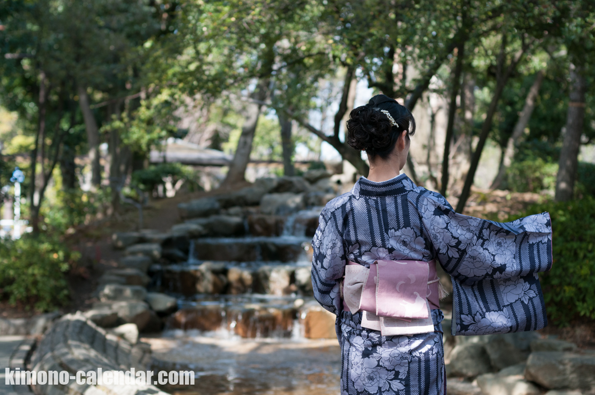 ポリ 半幅帯 袷