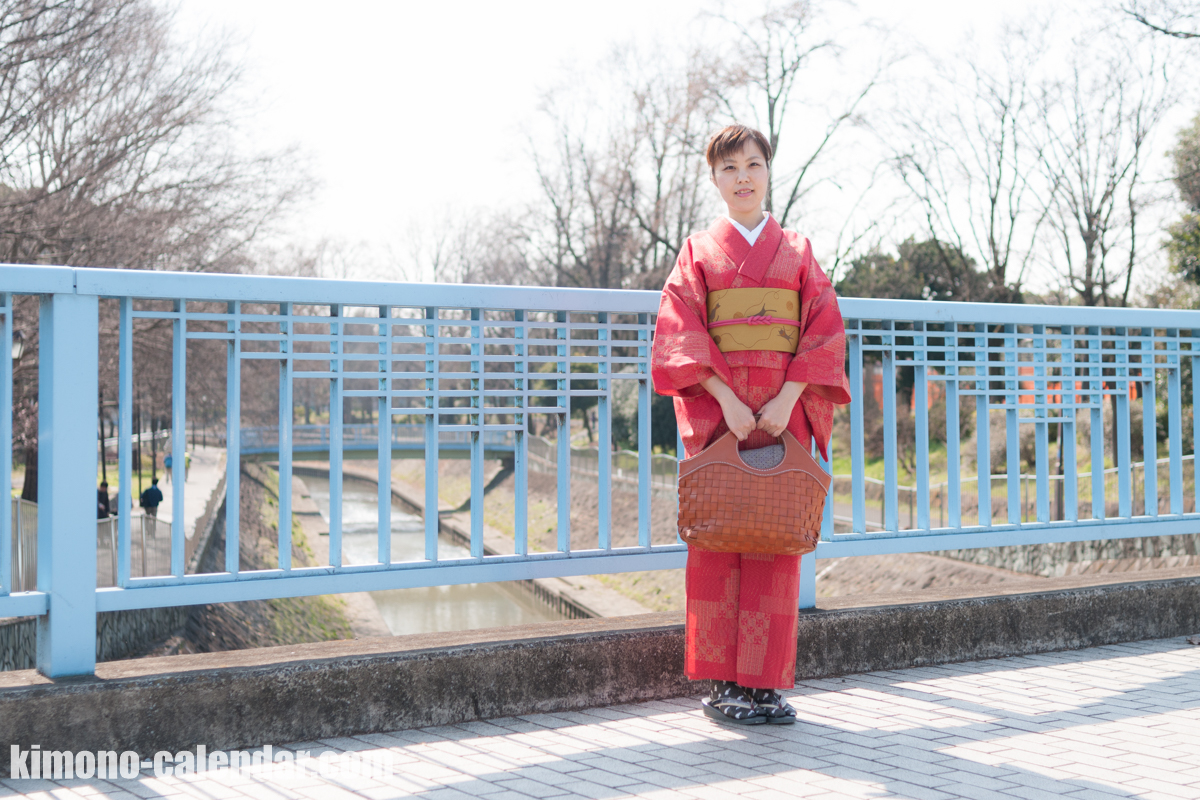 半幅帯 ウール 単