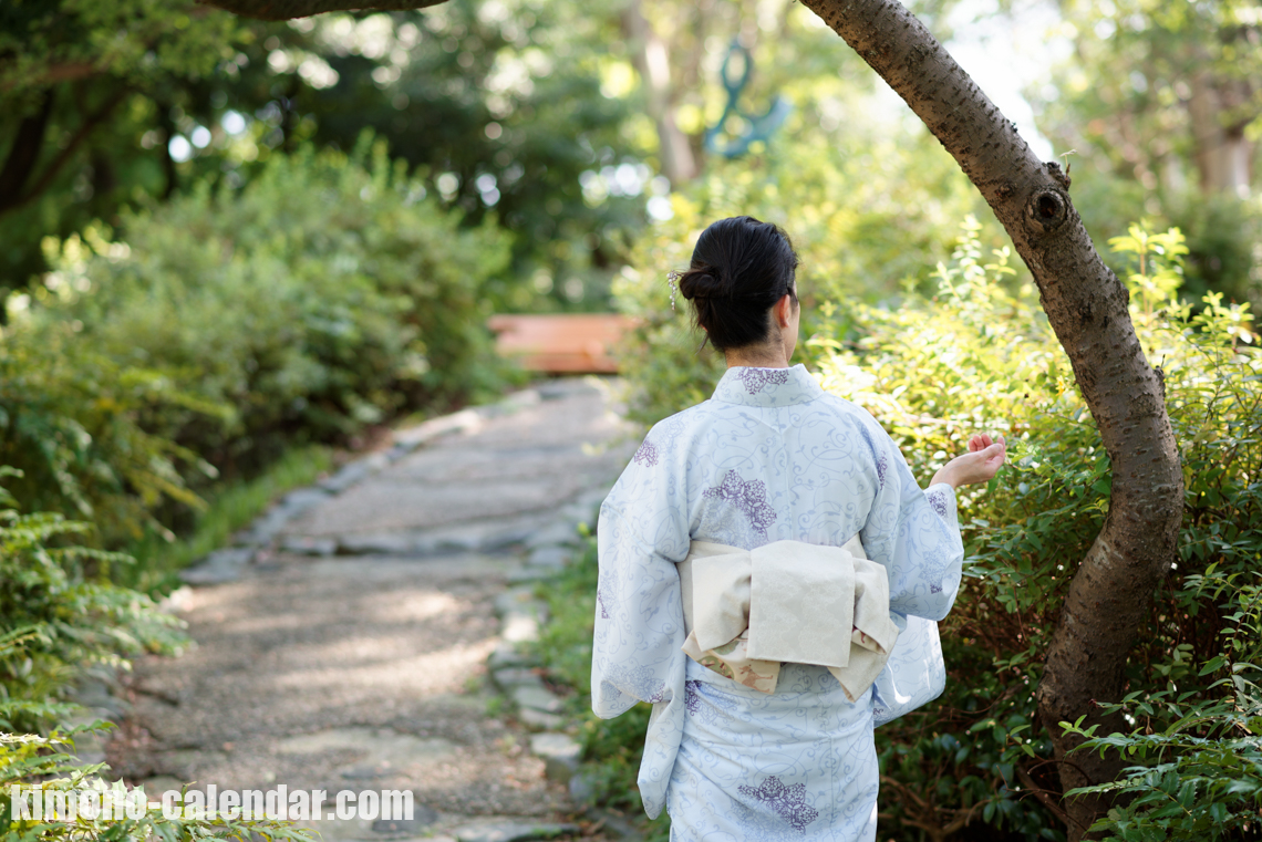 小紋 青 夏物 ポリ