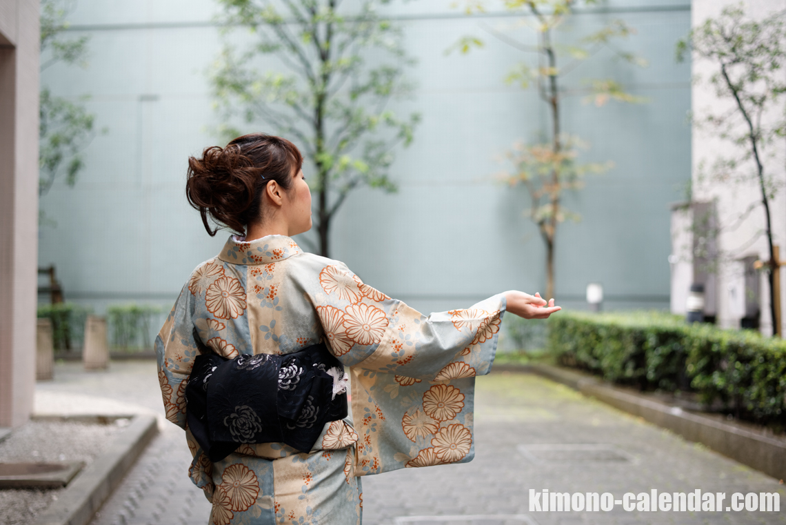 小紋 単 ポリ 半幅帯